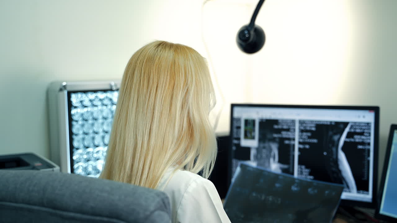 Doctor reviewing medical images