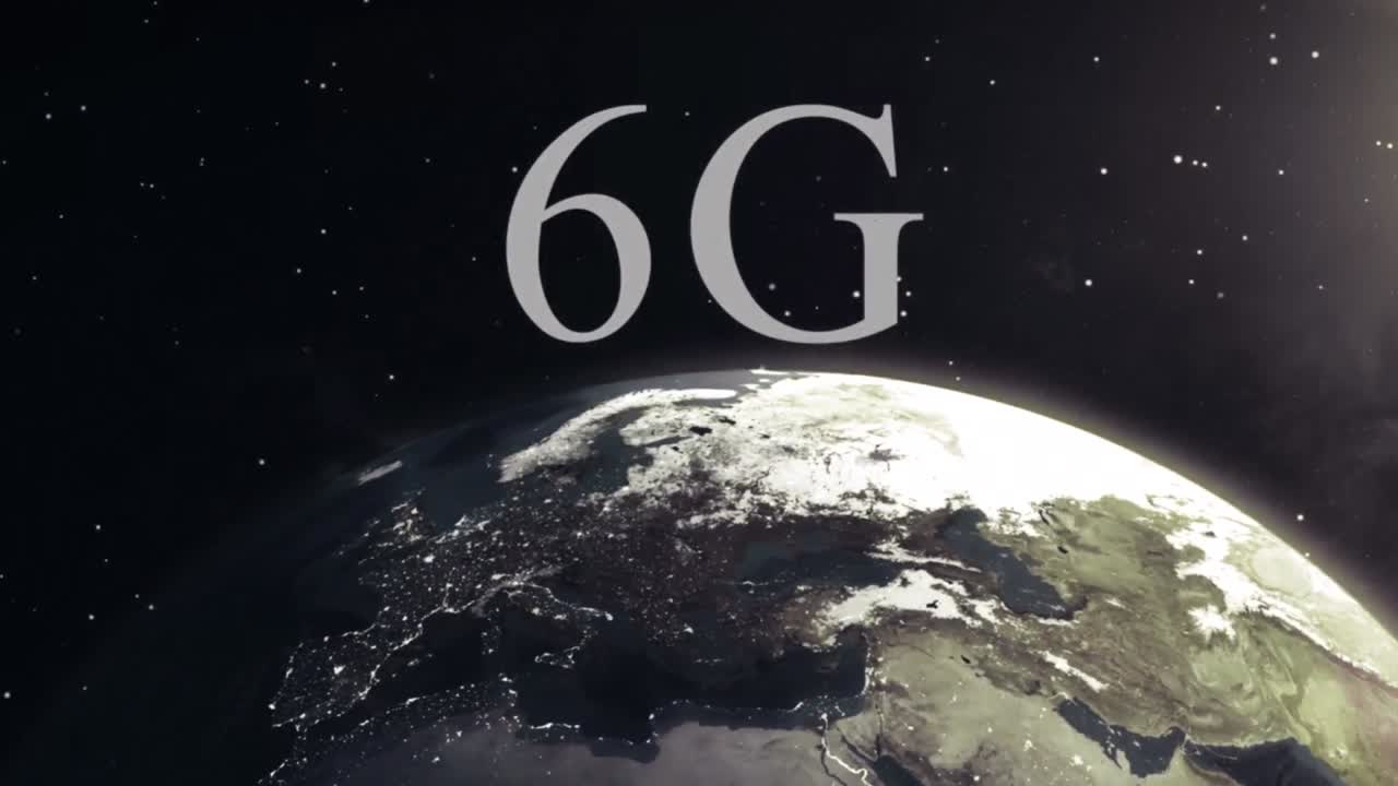 animación de 6g ans sol que se levanta sobre el globo en el espacio