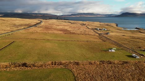 Drone-shot-of-plains-and-landscape-in-Iceland-during-winter