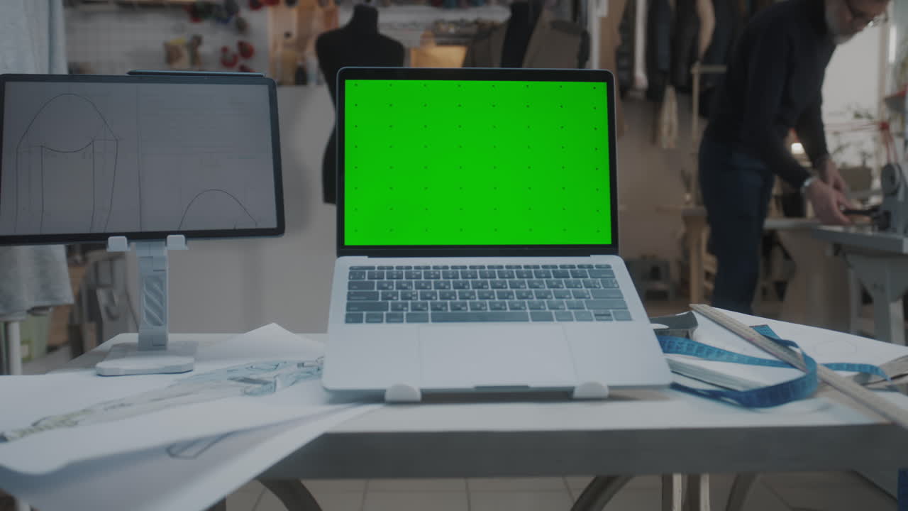 Fashion Design Studio with Laptop and Tablet