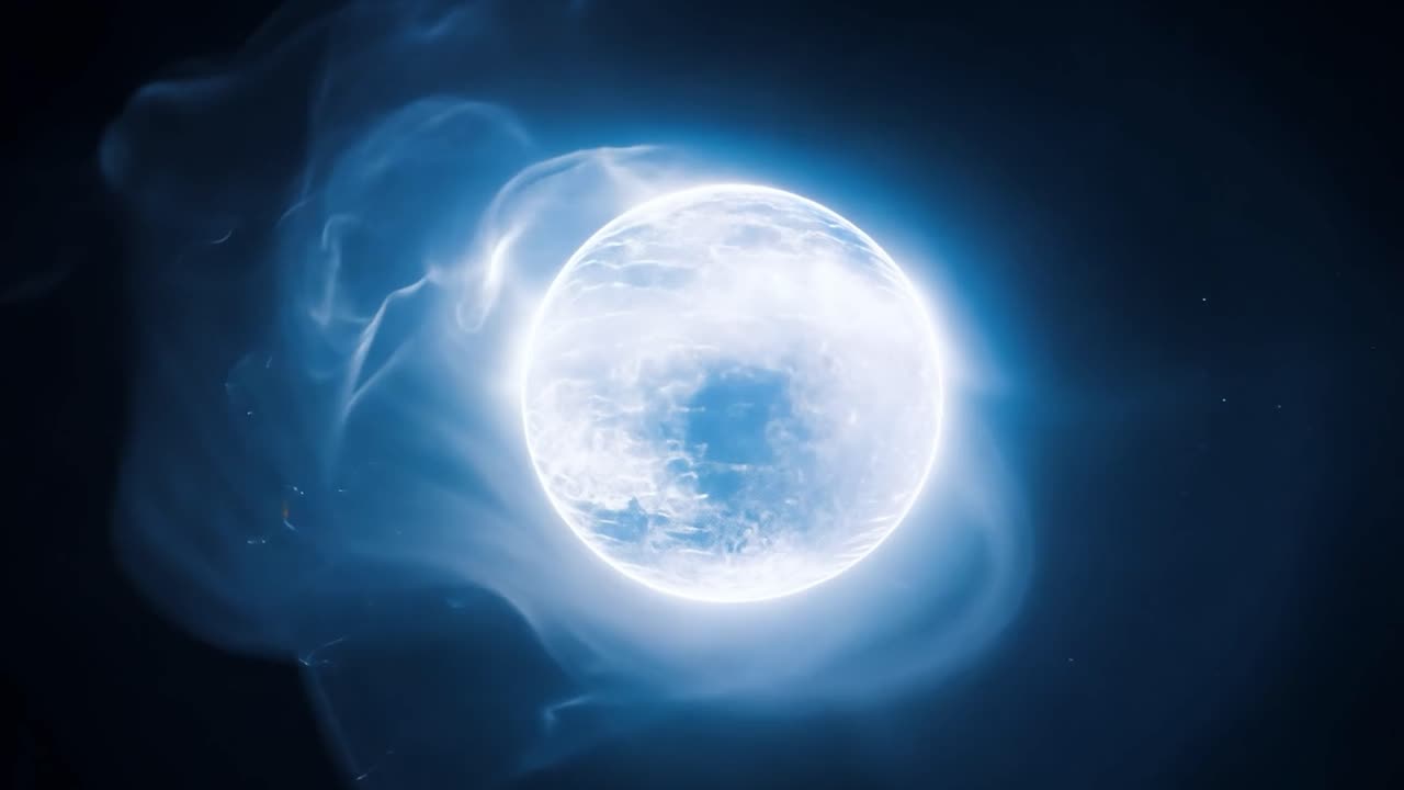 esfera celestial brillante en un espacio místico