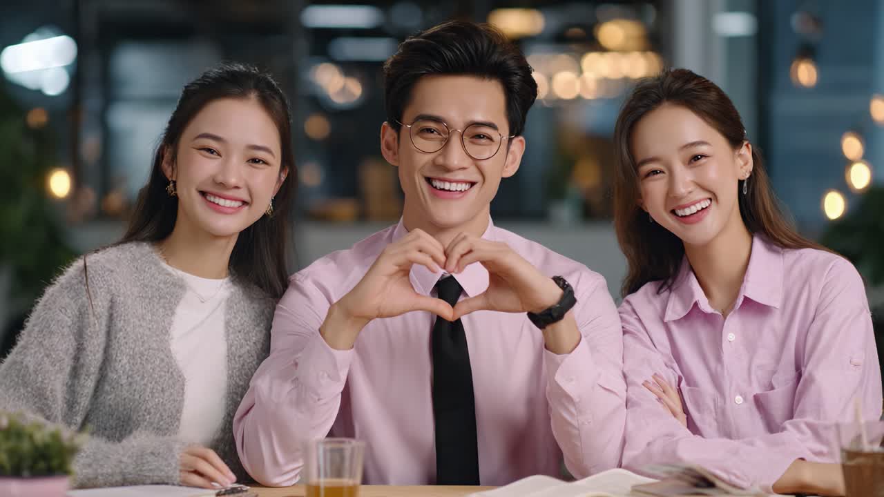 A Joyful Trio Celebrating Friendship and Togetherness with Heartfelt Smiles and Warm Expressions, Reflecting Positivity and Connection in a Lively Environment