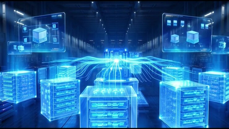 Digital Data Center with Holographic Server Network Visualization