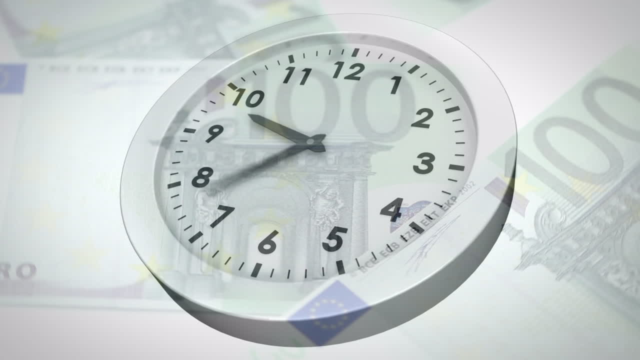 animación del reloj en la moneda euro.