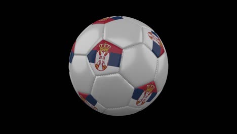 serbia flag on a ball rotates on a transparent background, alpha channel loop