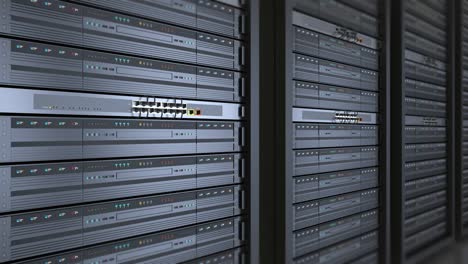 cerrar los racks de servidores en un centro de datos moderno. bucle sin fisuras.