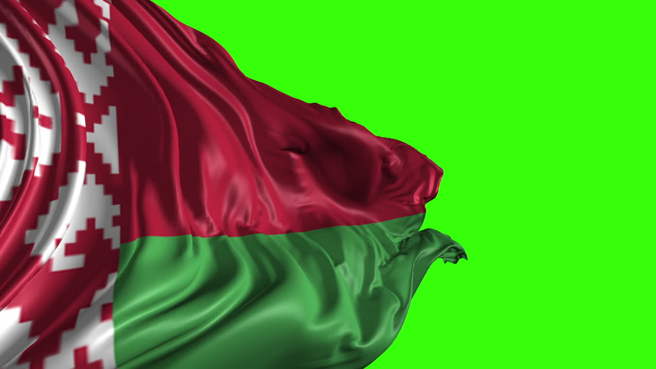 Hvideruslands flag på grøn skærm