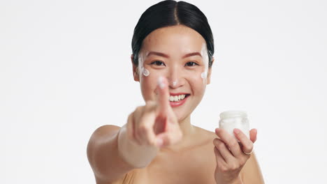 face, lotion and beauty of asian woman