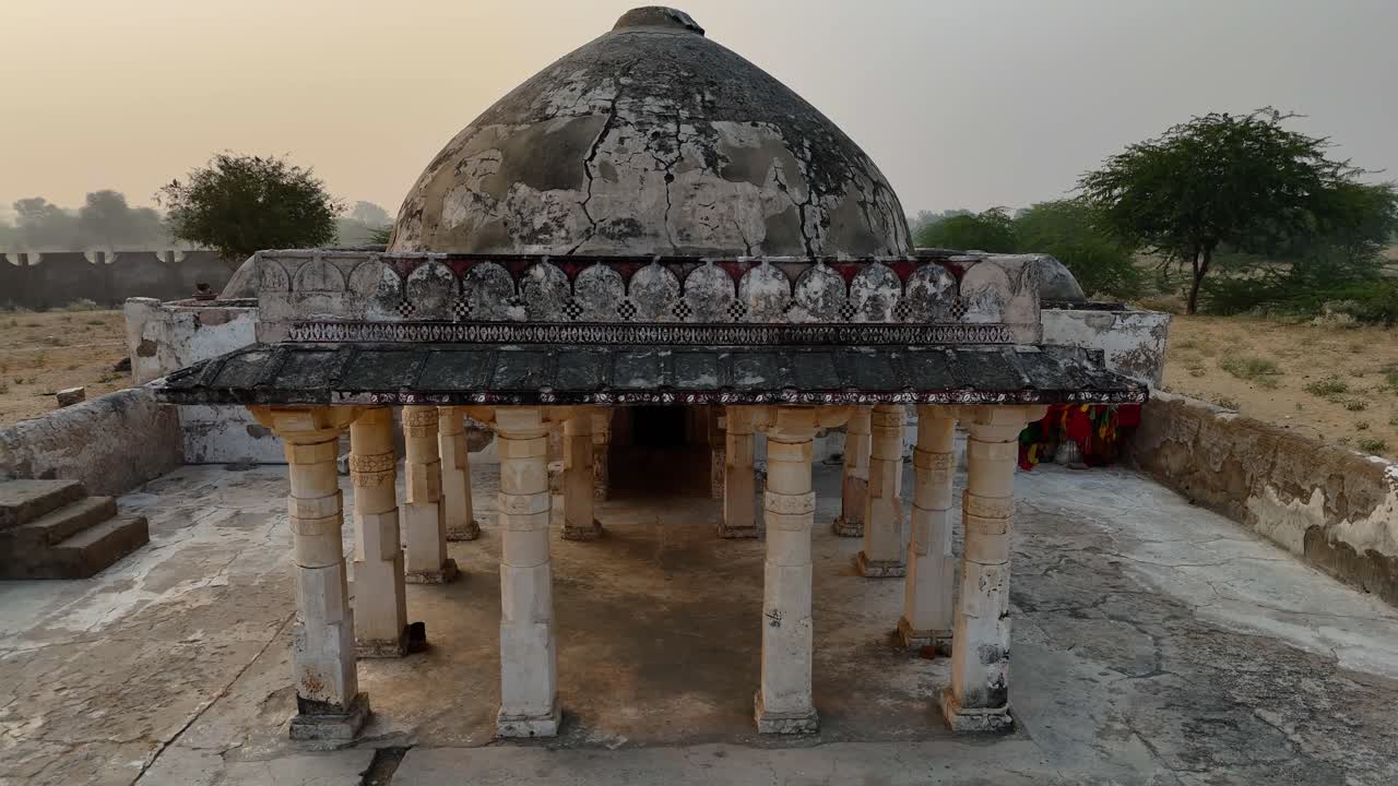 Sacred Ruins of Nagarparkar Aerial Cinematic Footage of Gori Temple