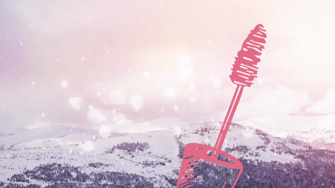 눈이 내리는 마스카라 아이콘의 애니메이션