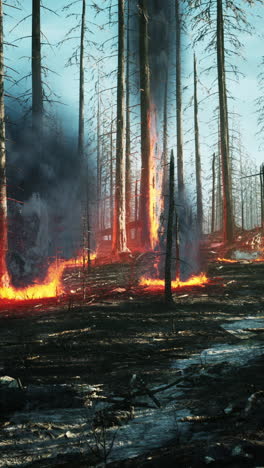 forest fire burning