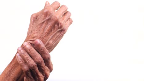 elderly hands with wrist pain