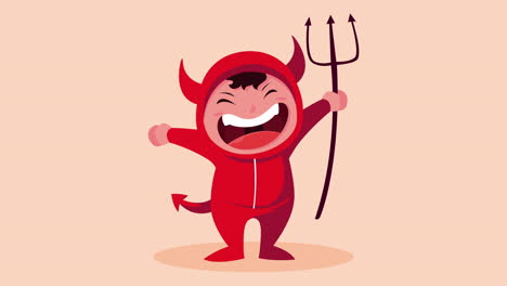 cute child disguised as devil