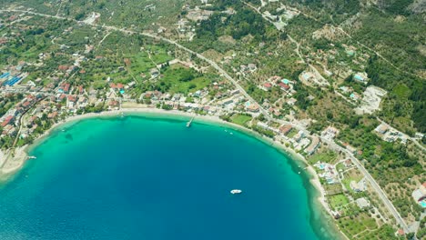 nidri beach aerial shoot lefkada meganisi