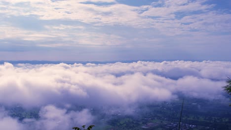 light white clouds flew past in the bright blue sky. the summer of the sun's scorching week, 4k video