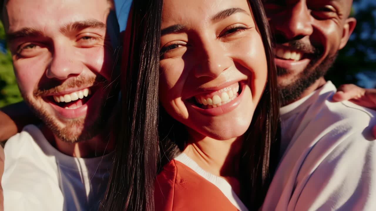 Friends Hugging Outdoors