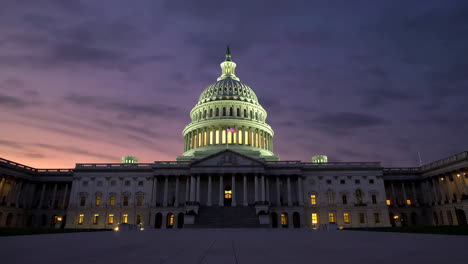 us capitol building at dusk with illuminated dome