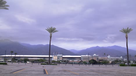 santa anita park clubhouse in arcadia, california with wide shot parking lot panning left to right