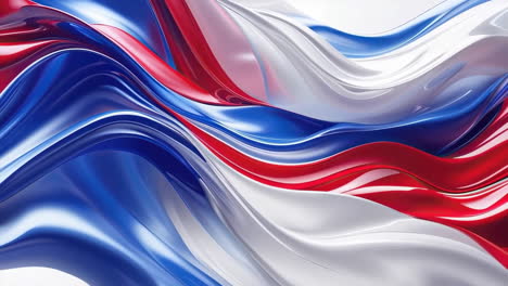 abstract dynamic waves of red, white, and blue