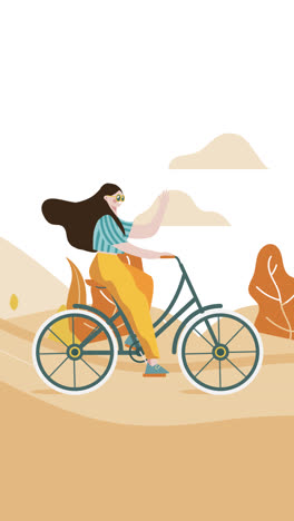 gráfico de movimiento del fondo del día de la bicicleta del mundo plano