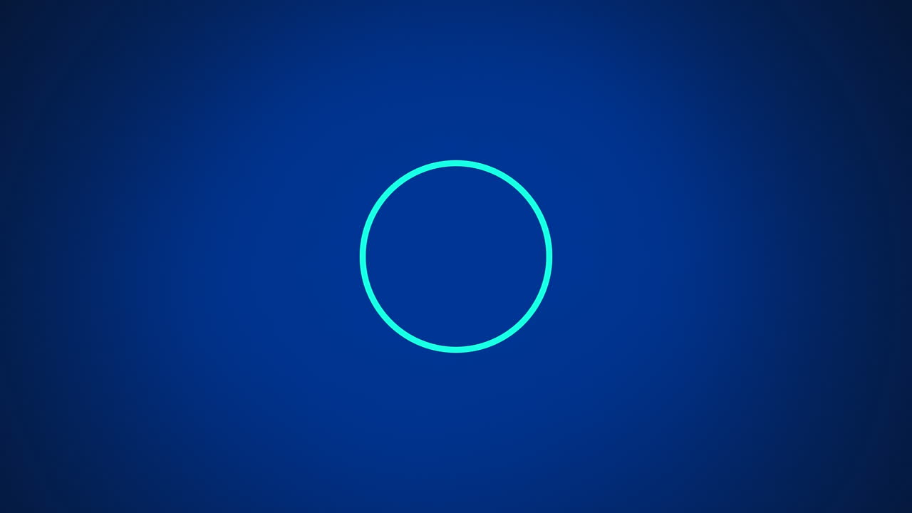 múltiples formas abstractas que se mueven hipnóticamente contra un fondo azul