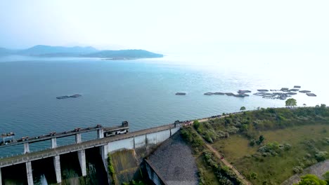 patratu dam tourist place and water sports activities aerial view