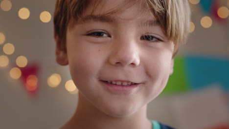 portrait happy little boy smiling cute child looking cheerful at home