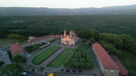 outstanding aerial shot of milagros temple and the surroundings at sunset