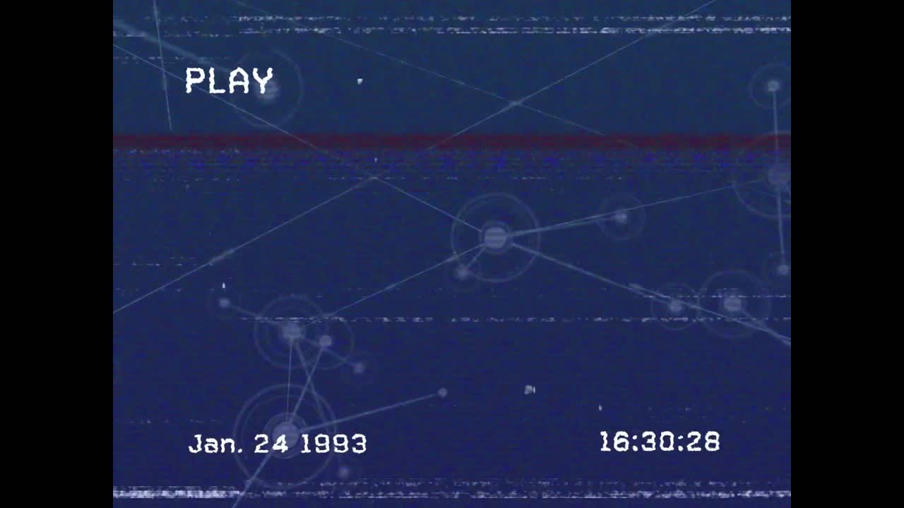 검은색 배경의 데이터 처리에 대한 색 원과 선의 애니메이션.