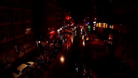 night street with great number of lights and passersby marketplace ankara