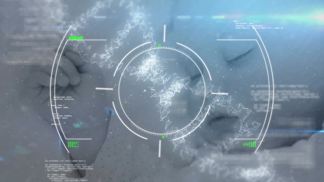 Animation of data processing and baby over dna strand