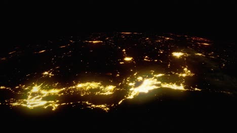la costa oeste de los estados unidos de américa y méxico, como se ve desde lo alto en órbita en un lapso de tiempo simulado