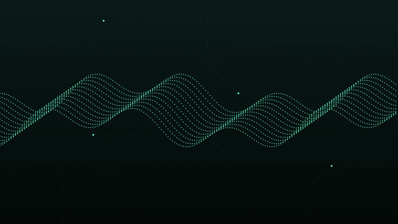 Abstract Digital Waveform Animation with Glowing Particles