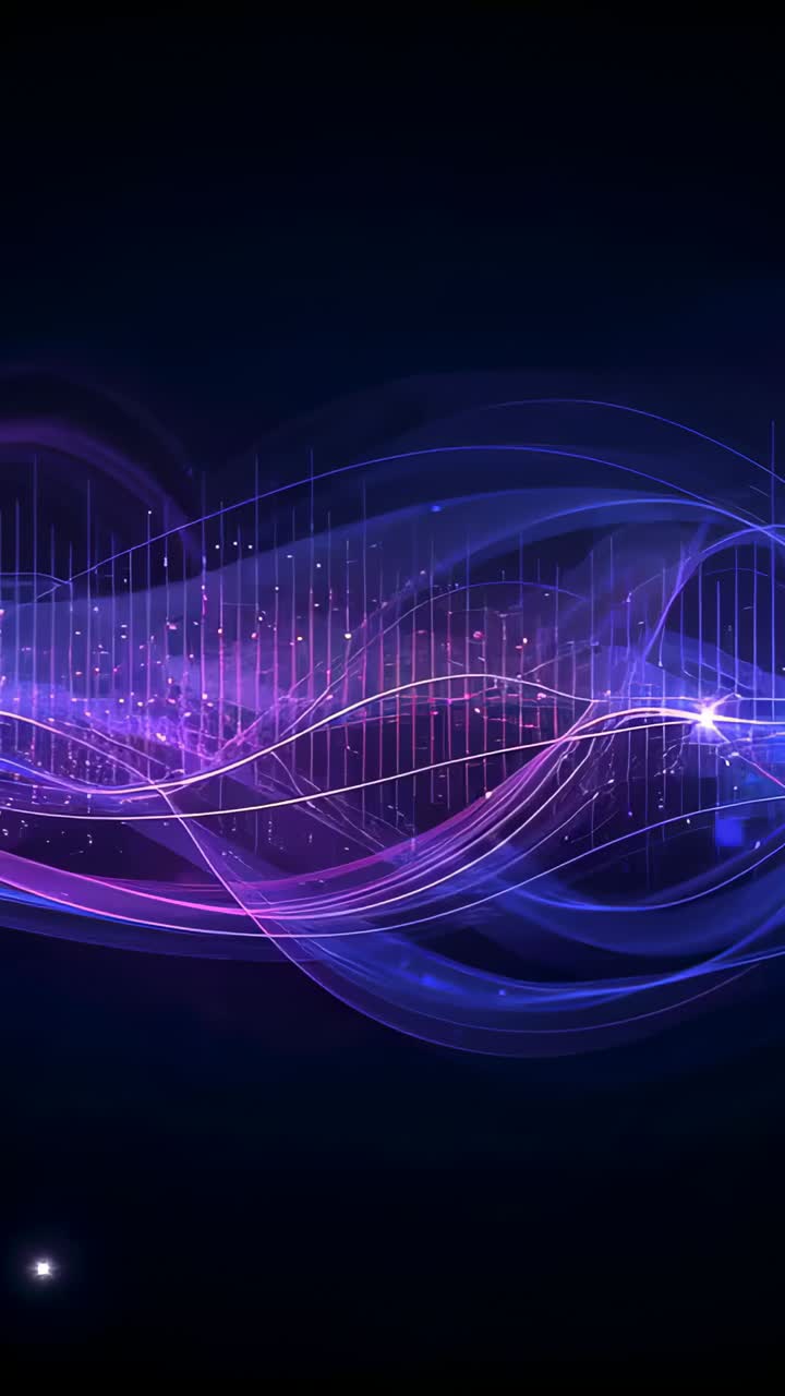 Vertical video: Shifting colors sparking concentric rings rotating across field with ribbons bars