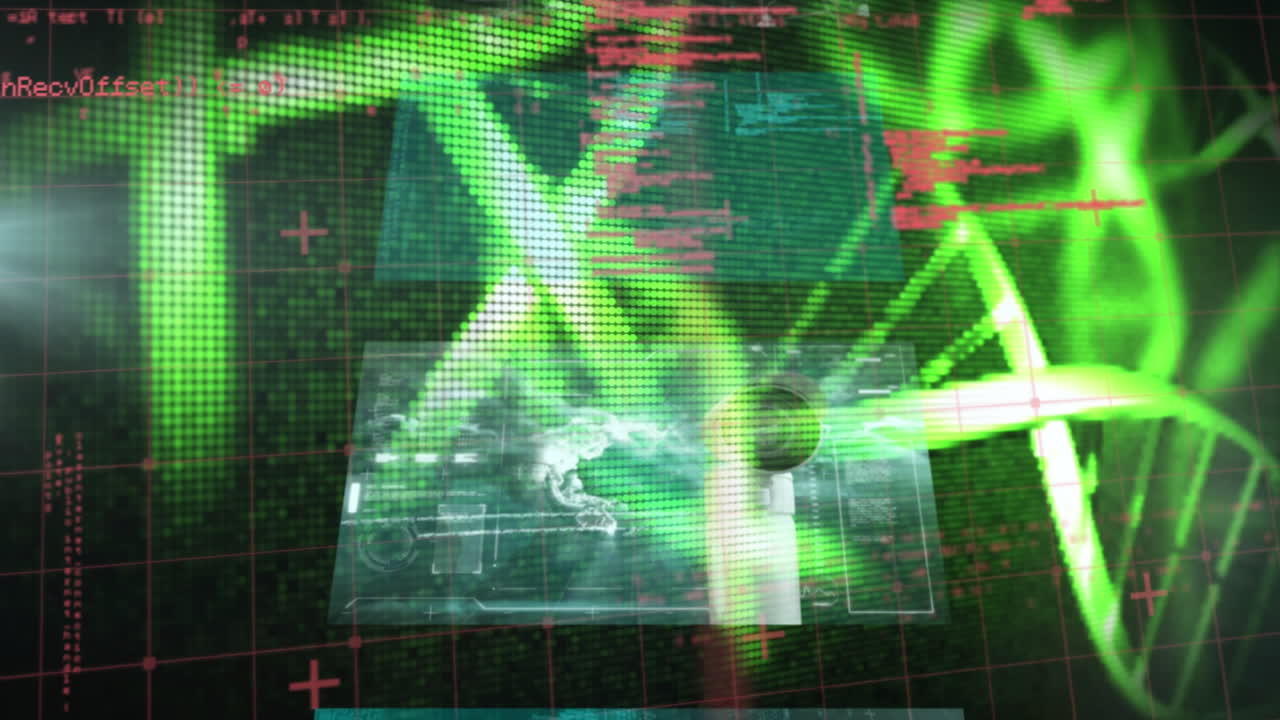 animación de cadenas de adn y procesamiento de datos científicos