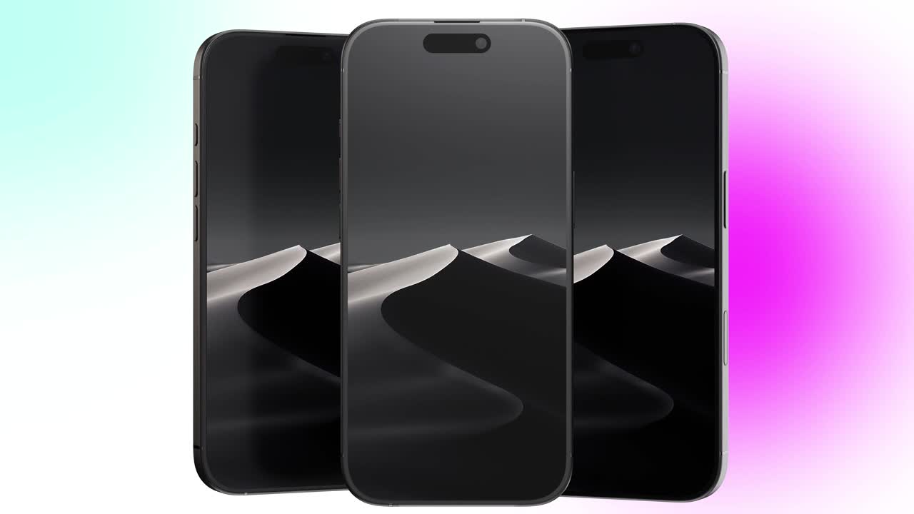 Modello di mockup realistico per telefono 16 Pro in 4K per la presentazione di app mobili