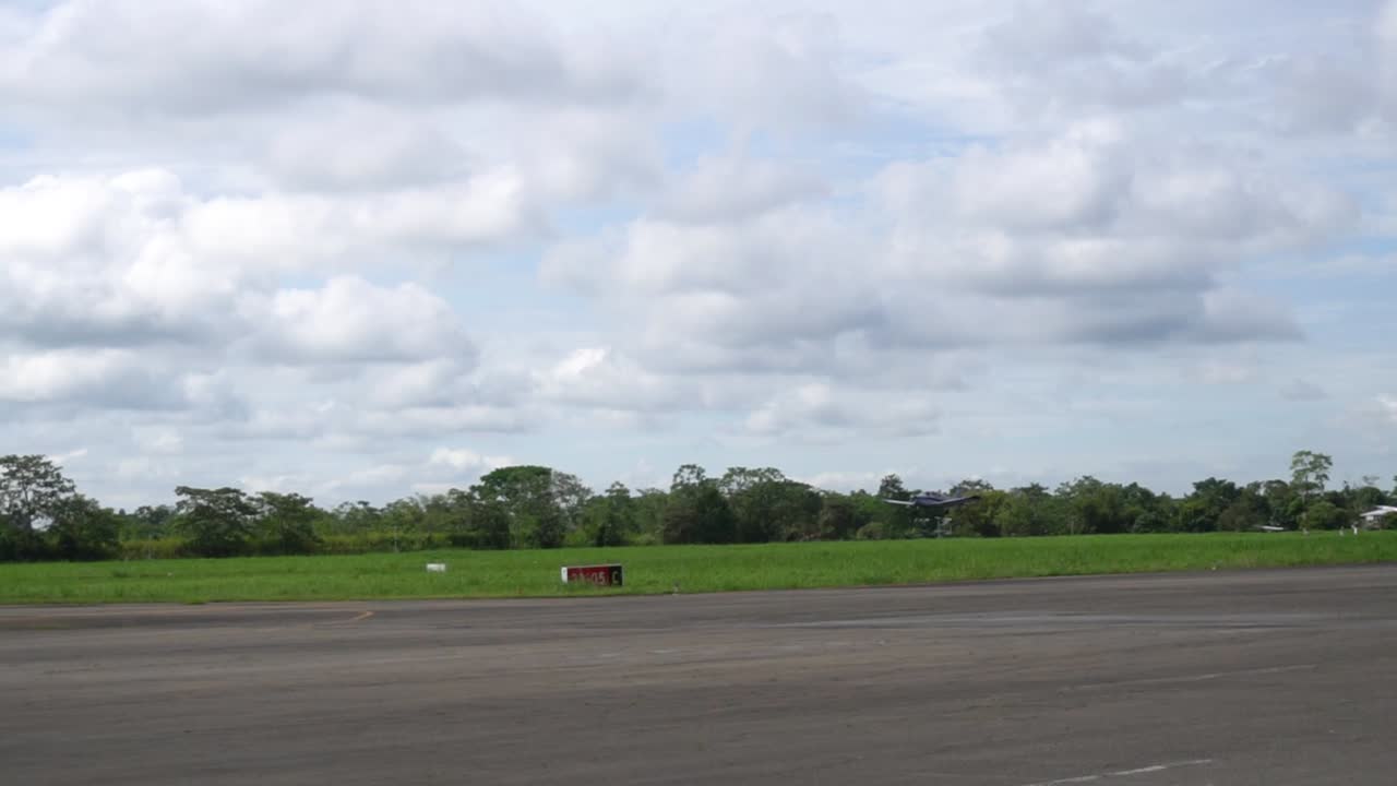 plane takes off in slow motion