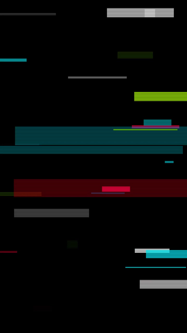 Efecto Glitch Digital con Líneas Coloridas Abstractas sobre Fondo Negro
