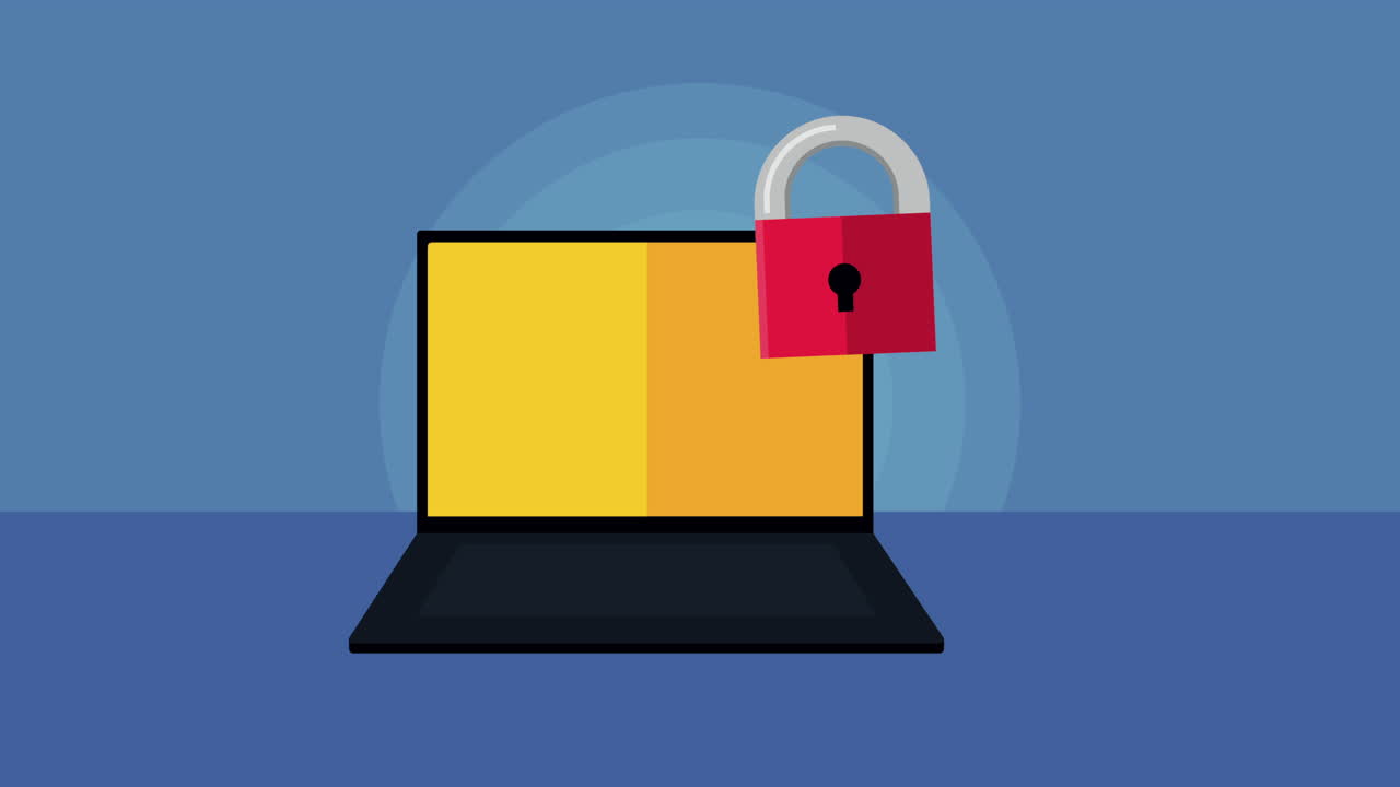 tecnología de seguridad cibernética con portátil