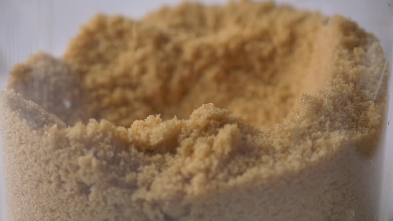 갈색 설탕 질감의 클로즈업