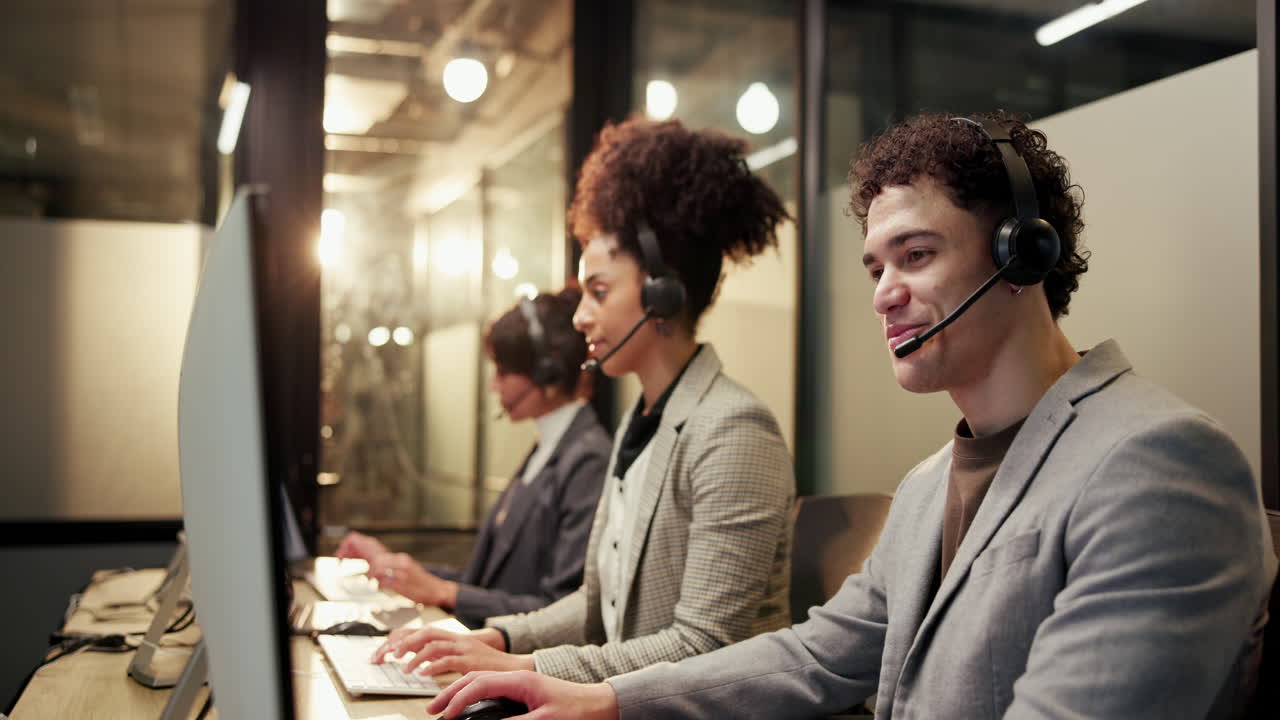Call center team providing customer support