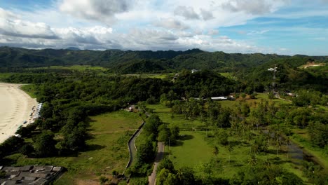 aerial view of selong belanak, tropical island with sandy beach