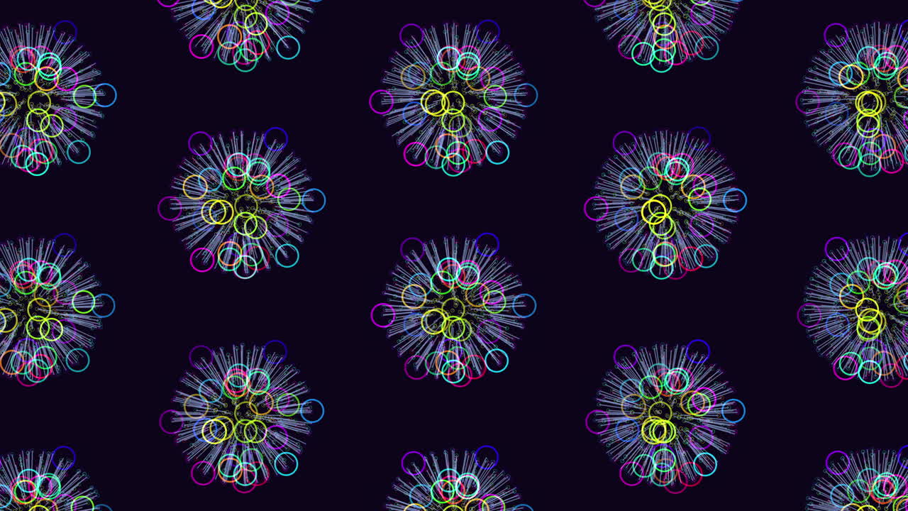 repetir el patrón de esferas futuristas con anillos y líneas en gradiente negro