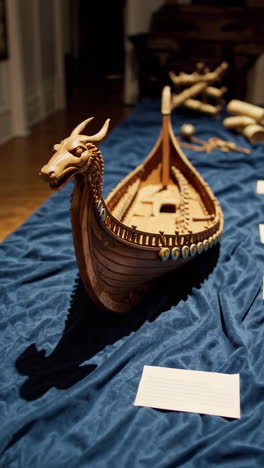 viking ship model display
