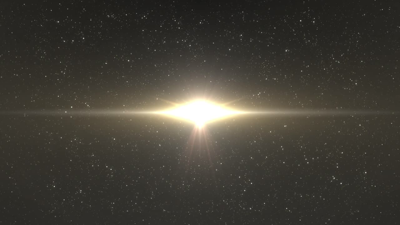 밤하늘에 빛나는 밝은 황금색 반점이