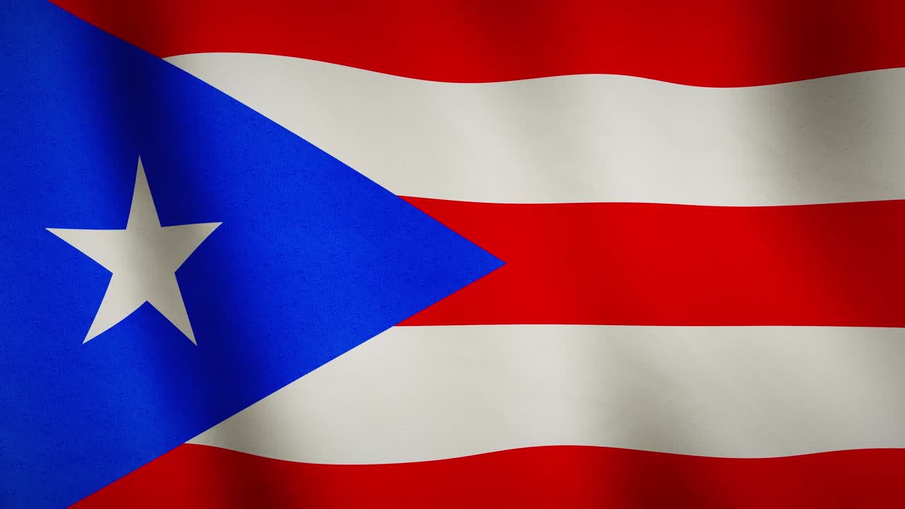 bandera de fondo de puerto rico ondeando el patriotismo nacional - animación de bucle de video sin fisuras