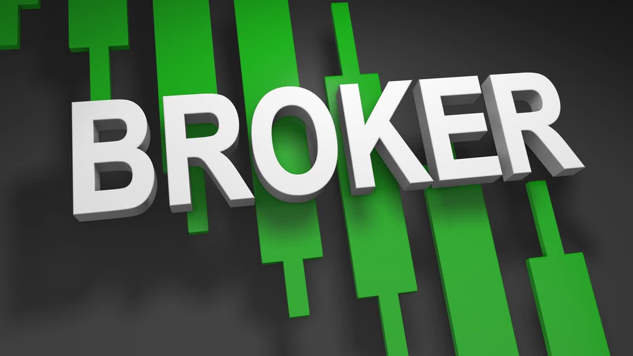 Broker title graphic 3D animation for stock market