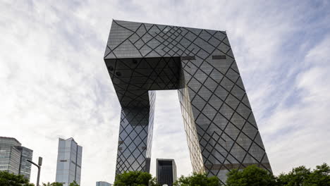 timelapse of the beijing city skyline from a high vantage point
