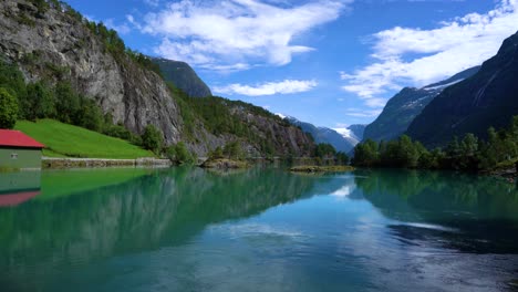 lovatnet lake beautiful nature norway.