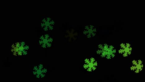 beautiful snowflake shape bokeh from flashing led lights, christmas, winter, holiday or glamour party background concept, copyspace